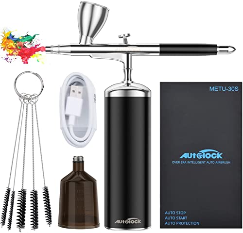 Autolock Upgraded Airbrush Kit with Air Compressor, Portable...