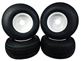 18x8.50-8 GTX OEM Golf Cart Wheels and Golf Cart Tires Combo - Set of 4 (18x8.5-8, White)