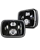 7x6 5x7 H6054 LED Headlights High Low Beam Sealed Headlamps DOT 110W 8400LM Compatible with Jeep Cherokee XJ Wrangler YJ Comanche MJ GMC Savana Safari Ford Replacement Black