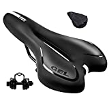 BRGOOD Mountain Bike Seat Gel Padded Bicycle Saddle 6.2x11inch Professional Shock Absorbing Waterproof MTB Bike Seat Replacement for Men Women Road Indoor Outdoor Comfort Cycling