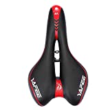Foir Bike Saddle Mountain Bike Seat Breathable Comfortable Bicycle Seat with Central Relief Zone and Ergonomics Design Fit for Road Bike and Mountain Bike (red and Black)