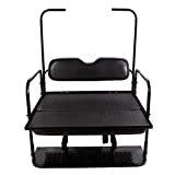7BLACKSMITHS Flip Folding Rear Back Seat Kit Compatible with EZGO TXT Golf Cart | Black Cushions | 1995 & Up - You Will Receive (2) Packages