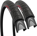 Road Bike Tire 26 x 1.95 Inch Foldable Slick Tire for Mountain MTB Hybrid Bike Bicycle - Pack of 2 Tires - Fincci