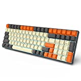 RK ROYAL KLUDGE RK100 Wireless Mechanical Keyboard, Bluetooth5.1/2.4G/Wired 96% Full Size 100-Key Hot Swappable Mechanical Keyboard with PBT Keycaps, Red Switch for Mac Windows, Carbon