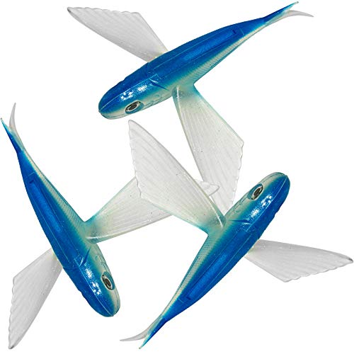 Fish WOW!® 3pcs 8' Flying Fish Unrigged Blue Pearl Yummy...