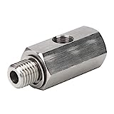 huaer Oil Pressure Sensor Adapter,M12x1.5 1/8 NPT Stainless Steel Turbo Oil Pressure Sensor Tee Adapter Car Accessories