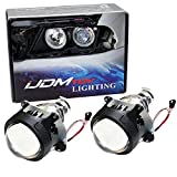 iJDMTOY (2) 3.0-Inch H1 Bi-Xenon Headlamp Projector Lens Compatible With Headlights Retrofit, Custom Headlamps Conversion