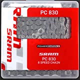 SRAM PC-830 6/7/8-Speed Road/MTB Bike Chain 1/2' x 3/32' 114L fits Shimano Campy