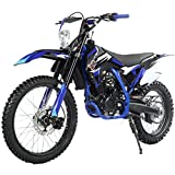 X-PRO Titan 250cc Dirt Bike with LED light Zongshen Engine Pit Bike Gas Dirt Bikes Adult Dirt Pitbike 250cc Gas Dirt Pit Bike, Big 21'/18' Wheels! (Black/Blue)