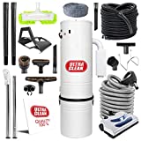 Ultra Clean Central Vacuum SC200 Canadian Made Unit 7,500 sq. ft. 30' Electric Hose/Powerhead Attachemnets, Garage Kit