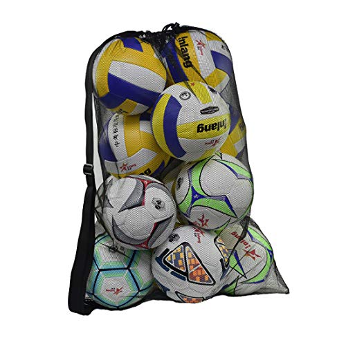 Heavy Duty Mesh Ball Bag, Drawstring Sport Equipment Storage...