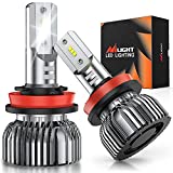 Nilight H11 LED Headlight Bulbs, 350% Brighter Headlamp Bulbs, Mini Size, H9 High Beam, H11 Low Beam, H8 H11 H16 Fog Light, 6000K Cool White, 2-Pack