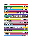 Hello In Different Languages Typography Wall Art Print: Unique Room Decor - 8x10 Unframed Picture For Home, Office, Dorm & Bedroom Decor - Creative Gift Idea for Students, Teachers