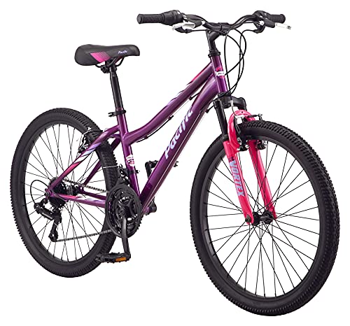 Pacific Cavern Girls Mountain Bike, 24-Inch Wheels, 21-Speed...