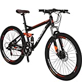EUROBIKE Mountain Bike,21 Speed Full Suspension Mens Mountain Bike, 27.5' Men's or Women Bicycle,27.5 Mountain Bikes for Adult (Aluminum-Alloy Rims)