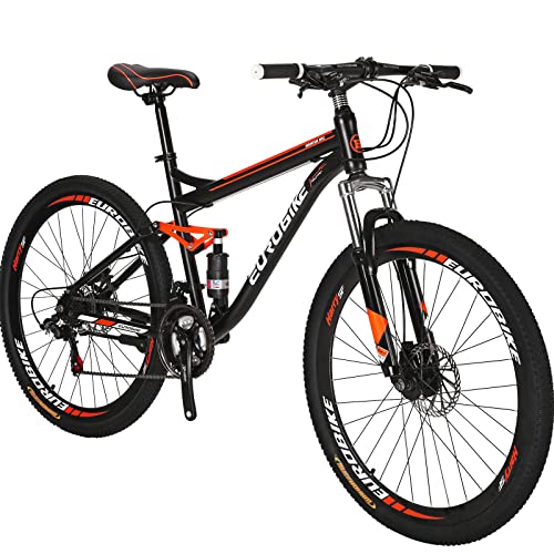 EUROBIKE Mountain Bike,21 Speed Full Suspension Mens...