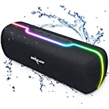 Portable Bluetooth Speaker, Outdoor Speaker, ZEALOT Wireless Speaker with Subwoofer 20W, Dual Pairing, Loud Stereo Bass, Waterproof IPX5, Dual Driver/USB/TF/AUX, Long Playtime, Home/Outdoor/Gym–Black