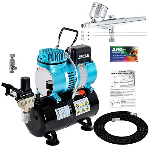Master Airbrush Cool Runner II Dual Fan Air Tank Compressor...