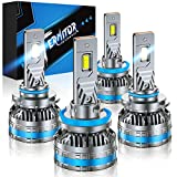 Fahren H11/H9/H8 Low Beam 9005/HB3 High Beam LED Headlight Bulbs Combo, 40000 Lumens Bright LED Headlights, 6500K Cool White LED Headlight Conversion Kit IP68 Waterproof, Quick Installation, Pack of 4