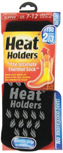 Heat Holders Mens Slipper Heat Holders, Black with Grey...