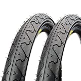 CyclingDeal - 26' x 1.95' Mountain Bike Bicycle Slick Wire Bead Tires for MTB Hybrid Bike Blackwall - Pack of 2