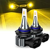AUXITO 9006 HB4 LED Fog Light Bulbs, 3000K Amber Yellow, 6000 LM High Brightness, 30W Plug and Play, Super Penetration with 12 CSP Chips, Waterproof, DRL Bulbs Replacement for Cars, Pack of 2