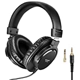 Neewer Studio Monitor Headphones - Dynamic Rotatable Headsets with 40mm Loudhailer Driver, 3 Meters Cable, 6.35mm Plug Adapter for PC, Cell Phones, TV (NW-2000)
