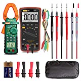 Auto Ranging Digital Multimeter and Clamp Meter - with Storage Bag Battery Alligator Clips Test Leads for AC/DC Voltage/Current Voltage Alert Amp Ohm/Volt Multi Tester Diode
