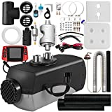 Fiberfly Diesel Heater 8KW, 15L Tank, Diesel Air Heater 12V,Muffler, Diesel Parking Heater with LCD Thermostat Monitor & Remote Control for Bus Boat and Motor-home