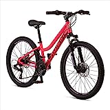 Schwinn High Timber Youth/Adult Mountain Bike, Steel Frame, 24-Inch Wheels, 21-Speed, Coral