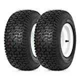 WEIZE 16x6.50-8 Lawn Mower Tires with Rim, 3' Offset Hub, 3/4' Bearing, 16x6.5-8 Tractor Turf Tire, 4 Ply Tubeless, 615lbs Capacity, Set of 2