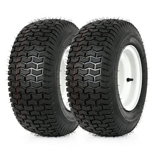 WEIZE 16x6.50-8 Lawn Mower Tires with Rim, 3' Offset Hub,...