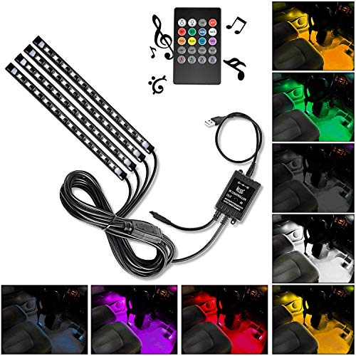 Nilight 4PCS 48 LEDs USB Interior Lights DC 5V Multicolor...