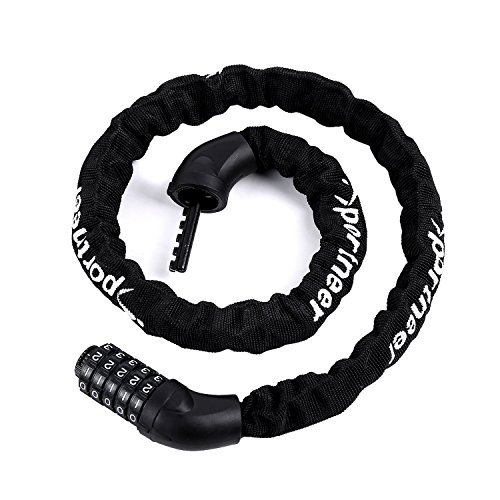 Sportneer Bicycle Chain Lock, 5-Digit Resettable Combination...