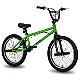 Hiland 20 inch BMX Freestyle Bike for Boys Girls and Beginner-Level to Advanced Riders with 360 Degree Gyro & 4 Pegs Green