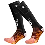 SNOW DEER 2021 Upgraded Rechargeable Electric Heated Socks,7.4V 2200mAh Battery Powered Cold Weather Heat Socks for Men Women,Outdoor Riding Camping Hiking Motorcycle Skiing Warm Winter Socks(Large)