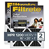 Filtrete 16x20x1, AC Furnace Air Filter, MPR 1200, Allergen Defense Odor Reduction, 2-Pack (exact dimensions 15.719 x 19.719 x 0.84)