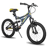 JOYSTAR Contender 20 Inch Kids Bike for Boys & Girls Ages 7-13 Years 20' Mountain Bike with Full Dual-Suspension Steel Frame and 1-Speed Drivetrain with Kickstand Blue