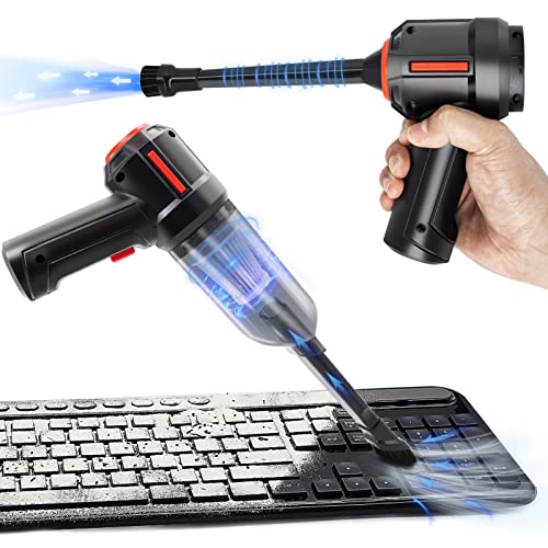 Compressed Air Duster & Mini Vacuum Keyboard Cleaner 3-in-1,...