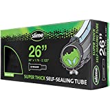 Slime 30081 Bike Inner Tube with Slime Puncture Sealant, Super Thick, Extra Strong, Self Sealing, Prevent and Repair, Schrader Valve, 26' x 1.75-2.125