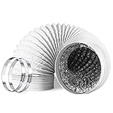 Dryer Vent Hose, LouanXpert 6 Inch Air Duct 9.8 FT Long Flexible PVC Aluminum Foil 3-Layer Ducting for Grow Tent Kitchen Portable Air Conditioner HVAC