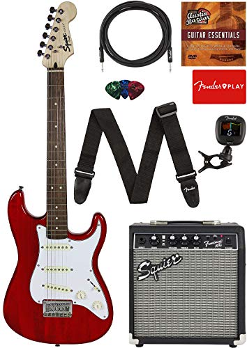 Fender Squier 24-Inch Short Scale Strat Pack - Transparent...