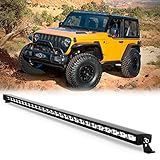 Boslla 52Inch LED Light Bar - Roof Light Bar for Jeep Ford Trucks ATV SUV Cabin Boats etc - Single Row Light Bar with Spot Flood Combo Beam - IP69K Waterproof LED Work Light with DT Plug