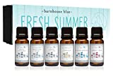 Fresh Summer - Premium Grade Fragrance Oils - Gift Set 6/10ml Bottles - Baby Powder, Fresh Cotton, Ocean Breeze, Sweet Pea, Mountain Rain, Vanilla