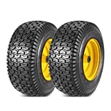 MaxAuto 2Pcs 16x6.50-8 Front Tires and Wheels Assembly for Lawn Mower Tractors, 3' Offset Long Hub with 3/4'Bearings, Pneumatic Tire