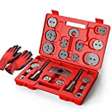 MOSTPLUS Universal Disc Brake Caliper Wind Back Tool and Piston Compression Sets-22 Pieces (Red)