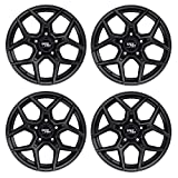 RockTrix RT105 17 inch Wheels Compatible with Jeep Wrangler JK JL 17x9 5x5 Wheels (-12mm Offset) 4.5in Backspace, 5x5 PCD, 71.5mm Bore, Black Wheels, Also fits Gladiator JT Rims - 4pc Set