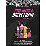 Muc-Off Bike Wash & Drivetrain Essentials Kit - Perfect Kit to Clean, Protect and Lube Your Bicycle Drivetrain - Includes Bike Cleaner, Lube and More