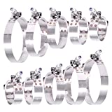 Hilitchi 10Pcs Stainless Steel T-Bolt Clamps with Rounded Band Edges Heavy Duty Turbo Intake Intercooler Clamp Assortment Kit