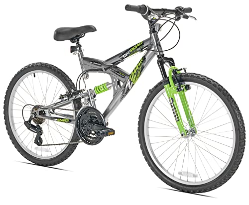 Northwoods Aluminum Full Suspension Mountain Bike, 24-Inch,...